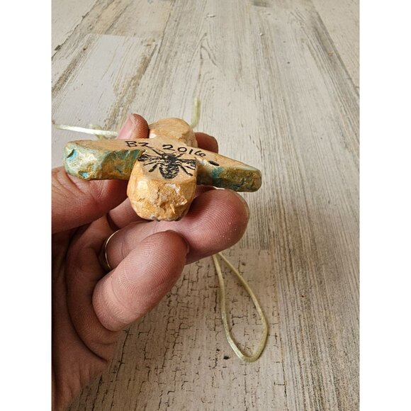 Bee Angel cherub necklace ornament gold glitter BZ Xmas tree - Picture 8 of 10